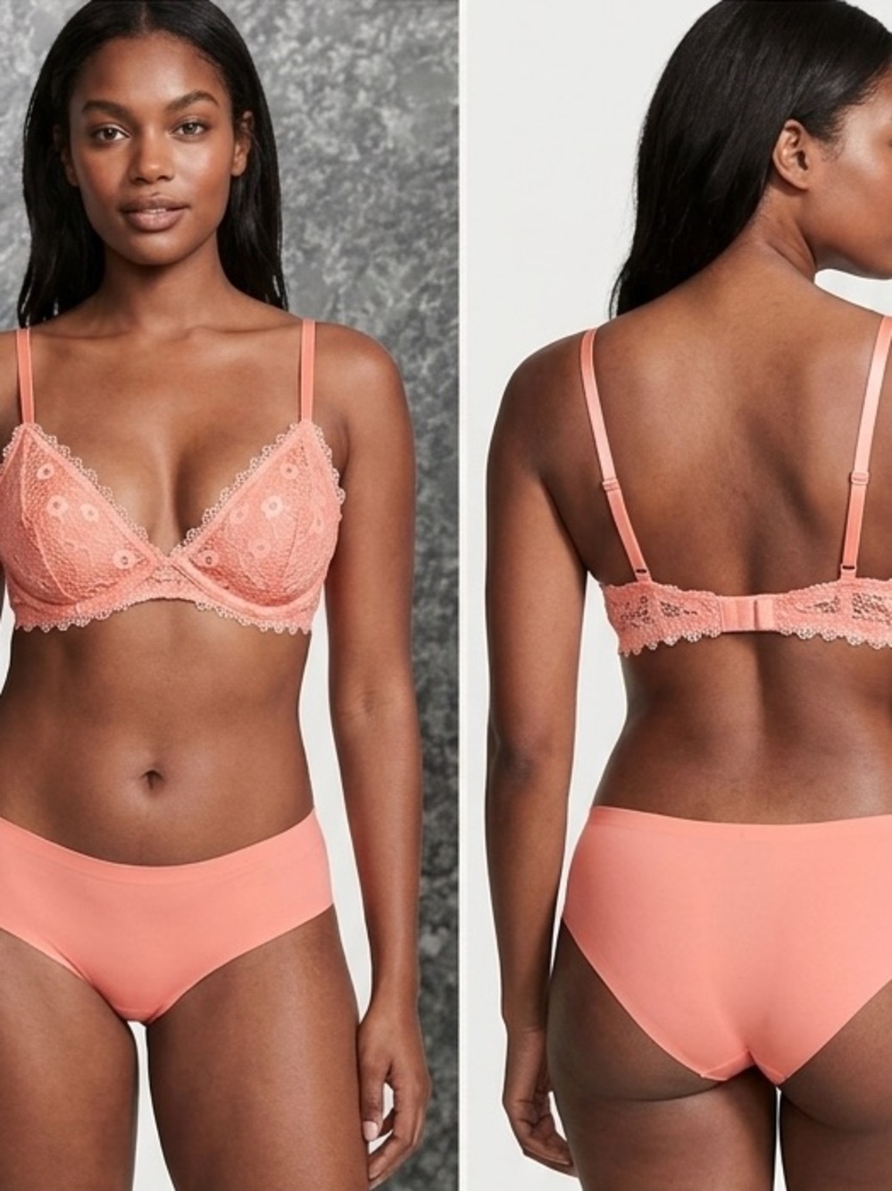 VICTORIA’S SECRET Bra Coral Lace VS Bralette Underwire Adjustable Straps Size XS